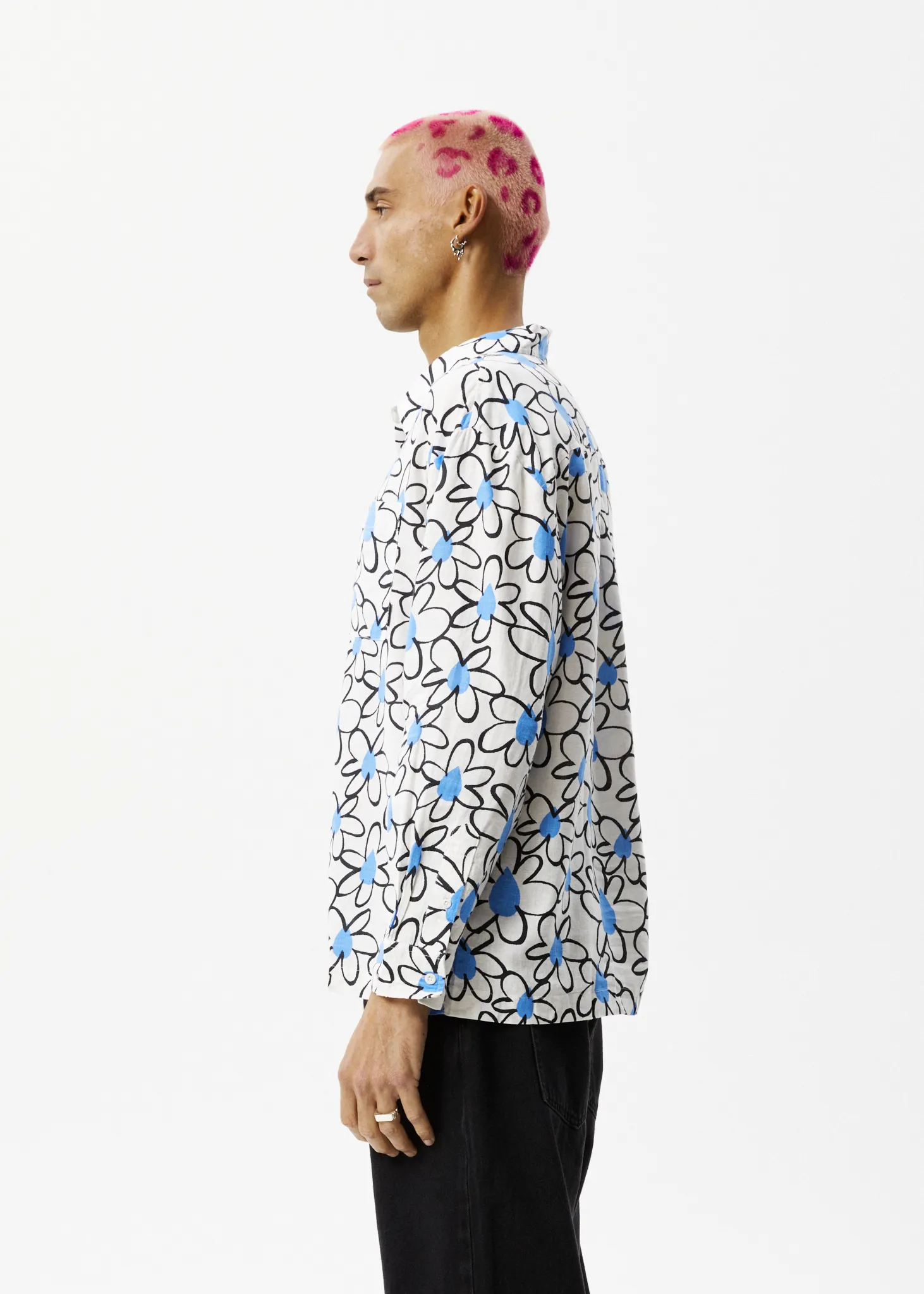 AFENDS Mens Waterfall - Long Sleeve Shirt - White