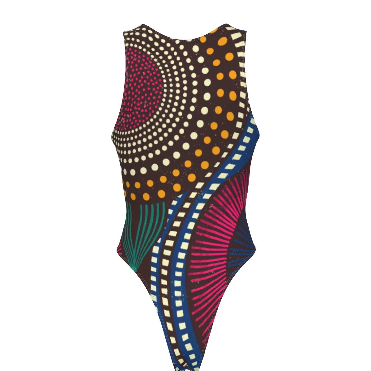 Afro Print Women's Tank Bodysuit