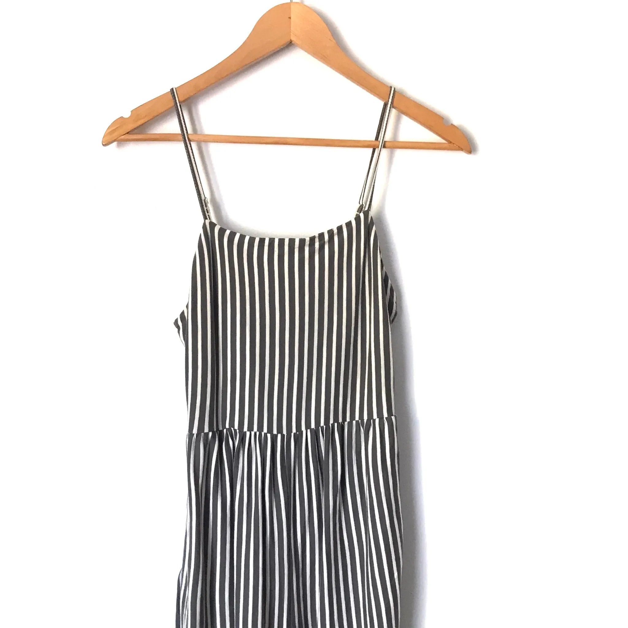 American Eagle Grey & White Striped Jumpsuit- Size XS