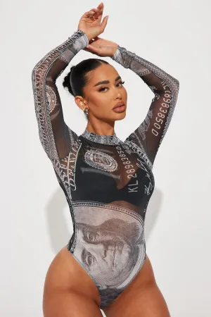 Better Have My Money Mesh Bodysuit - Black/White