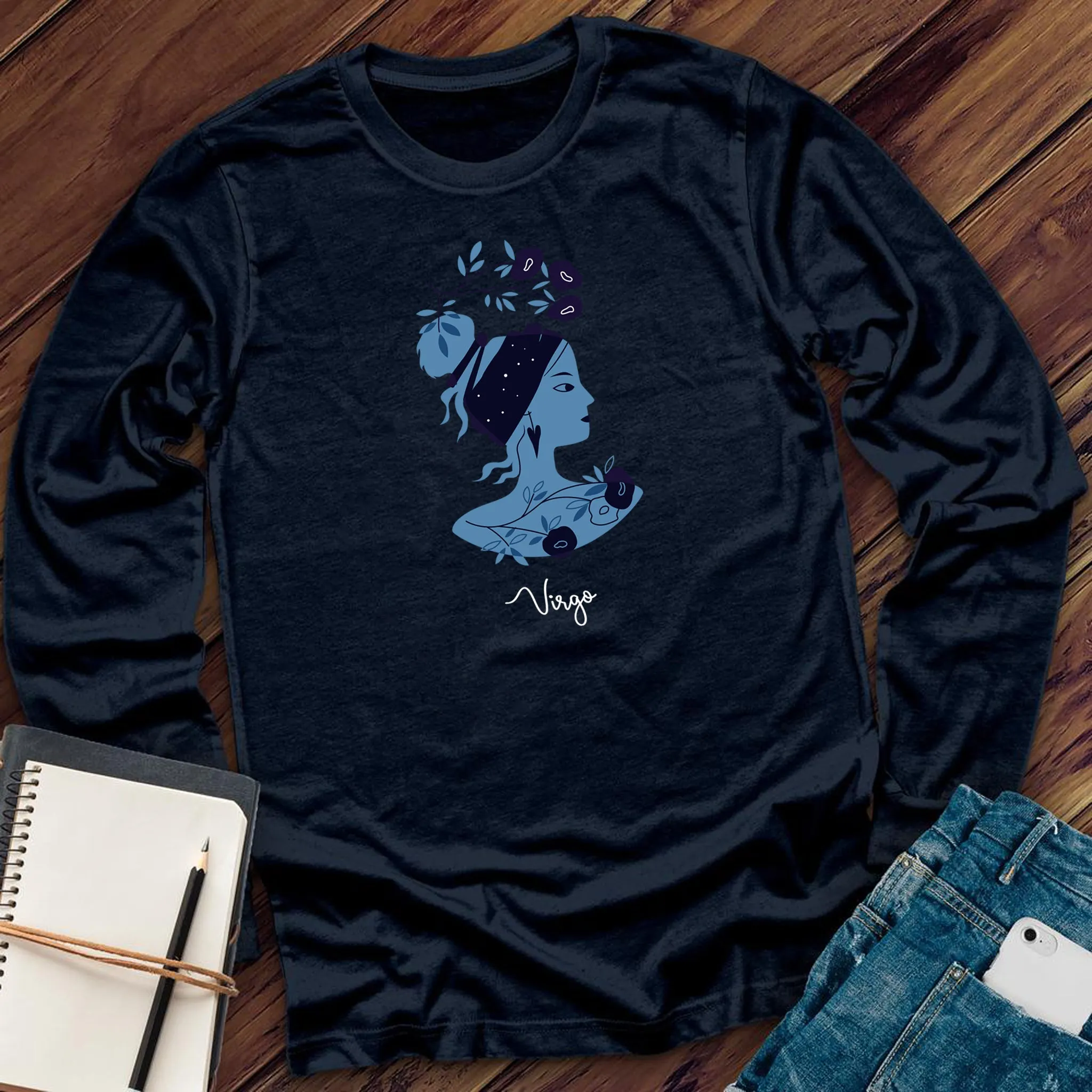 Blue Simple Virgo Long Sleeve