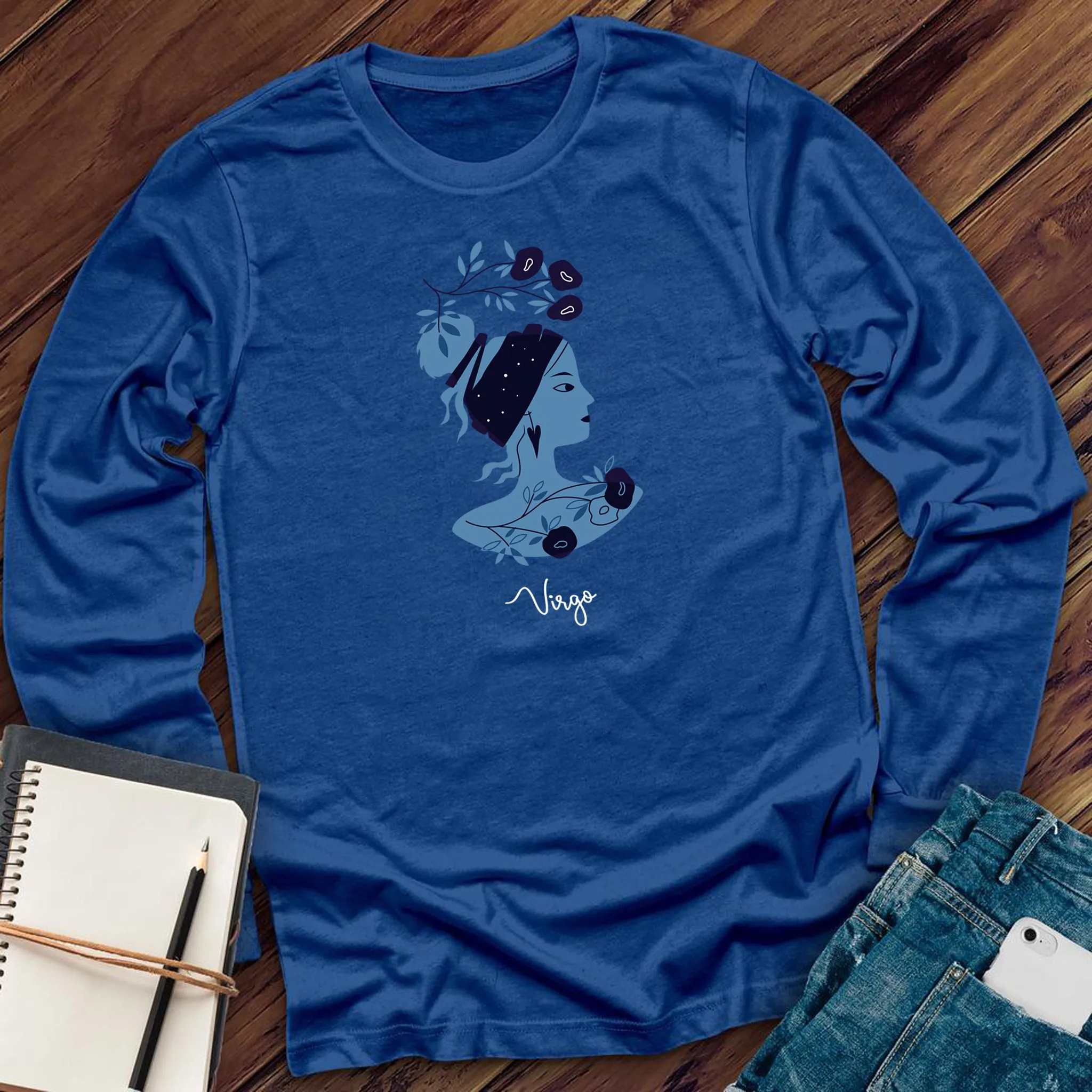 Blue Simple Virgo Long Sleeve