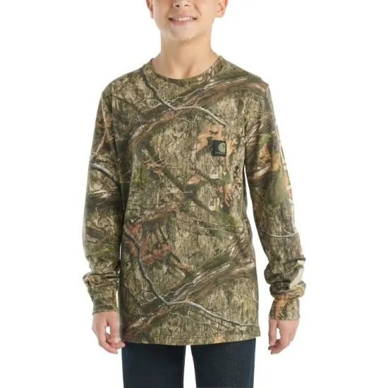 Boys' Long-Sleeve Camo Pocket T-Shirt