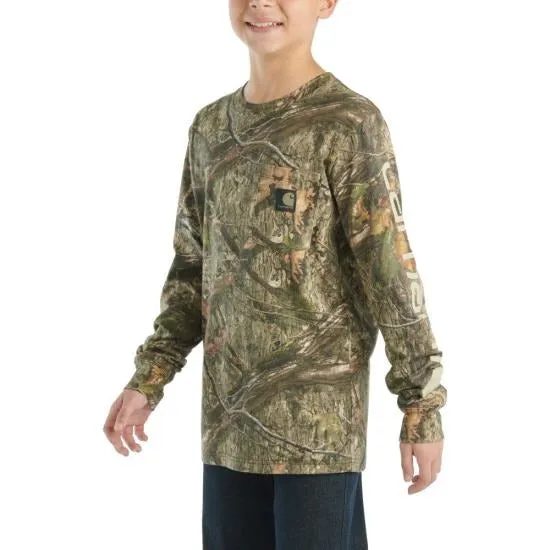 Boys' Long-Sleeve Camo Pocket T-Shirt