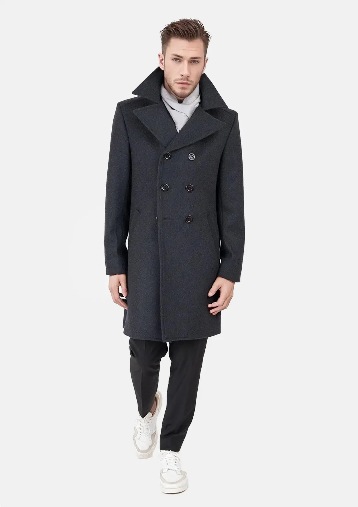 Charcoal Wool Signature Peacoat