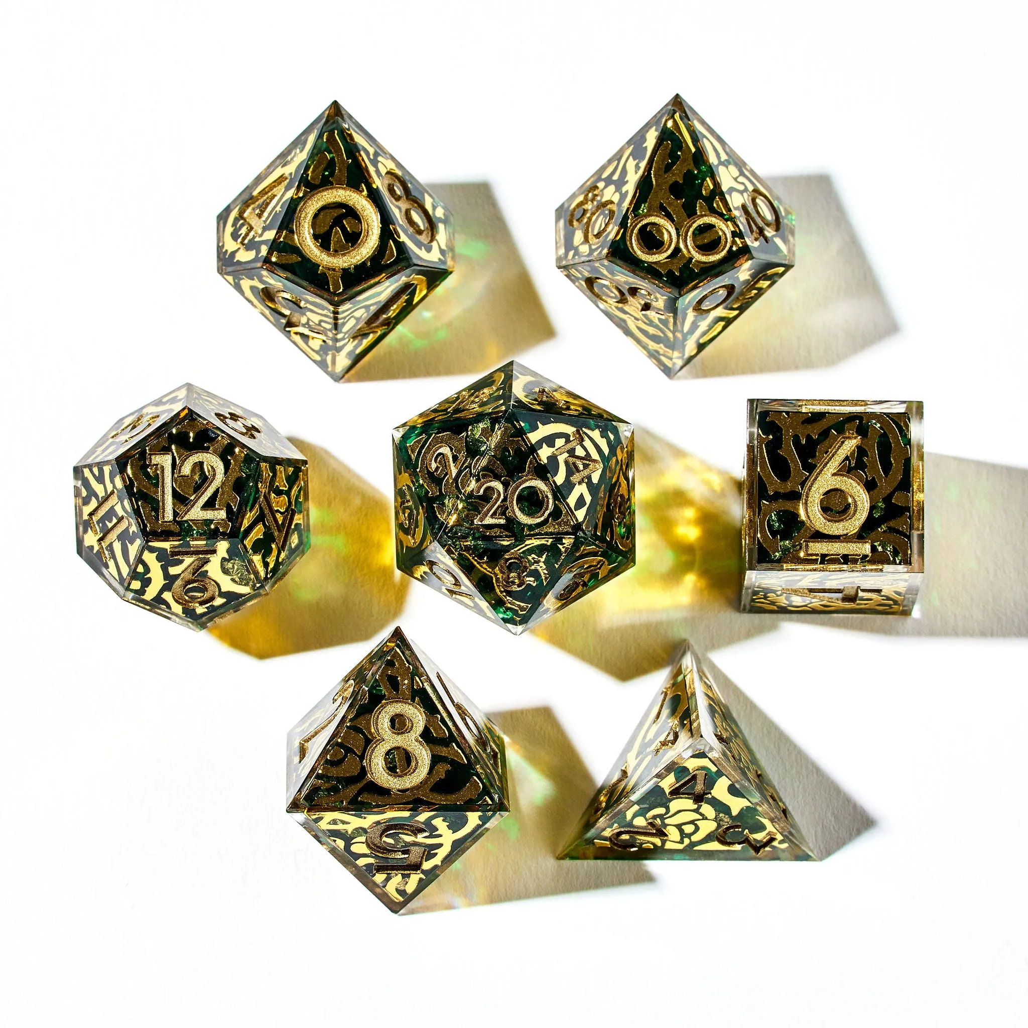 Emerald Grove Iconic 7-Piece Dice Set