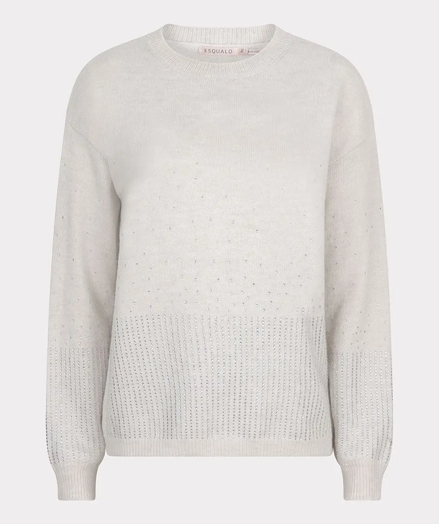 Esqualo Melange Sweater With Strass Stones