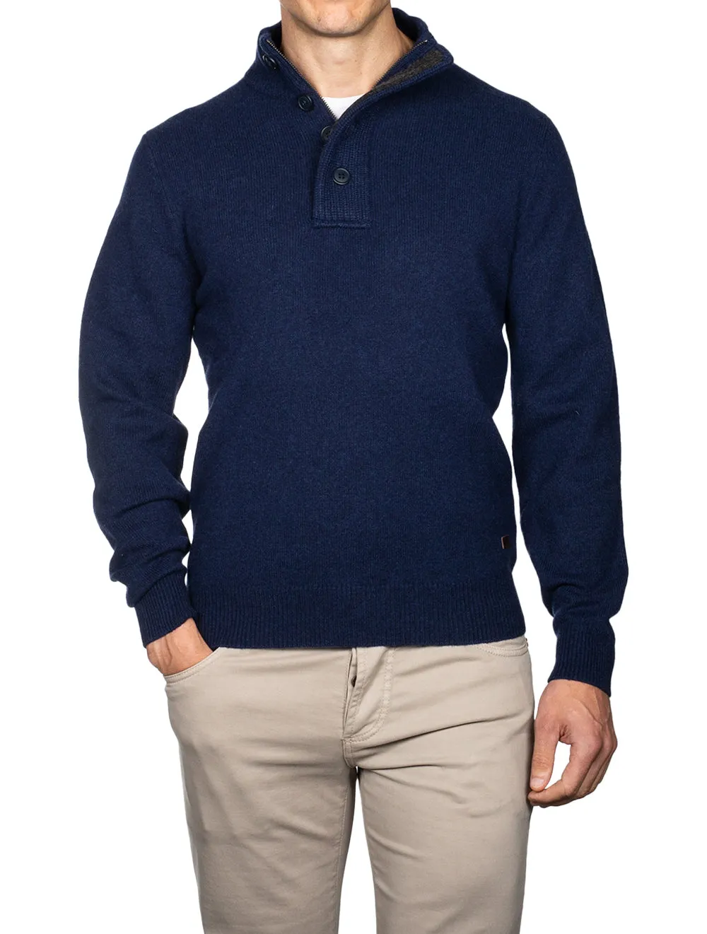 Essential Patch Half Zip Deep Blue