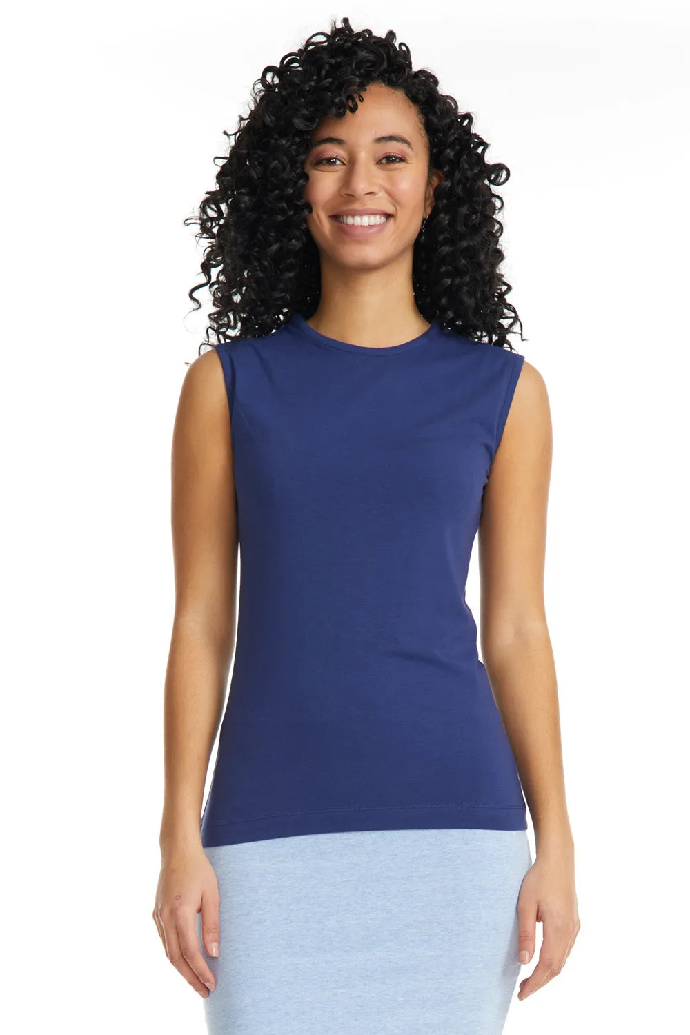 Esteez Cotton Spandex Sleeveless Fitted Layering Top for WOMEN