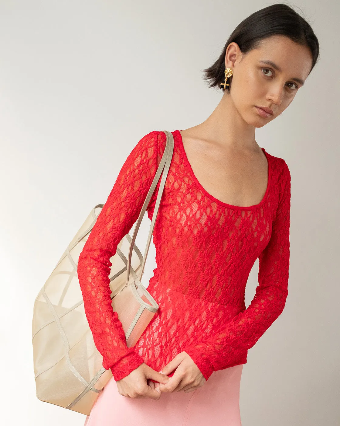 Hadley Top Lace Red