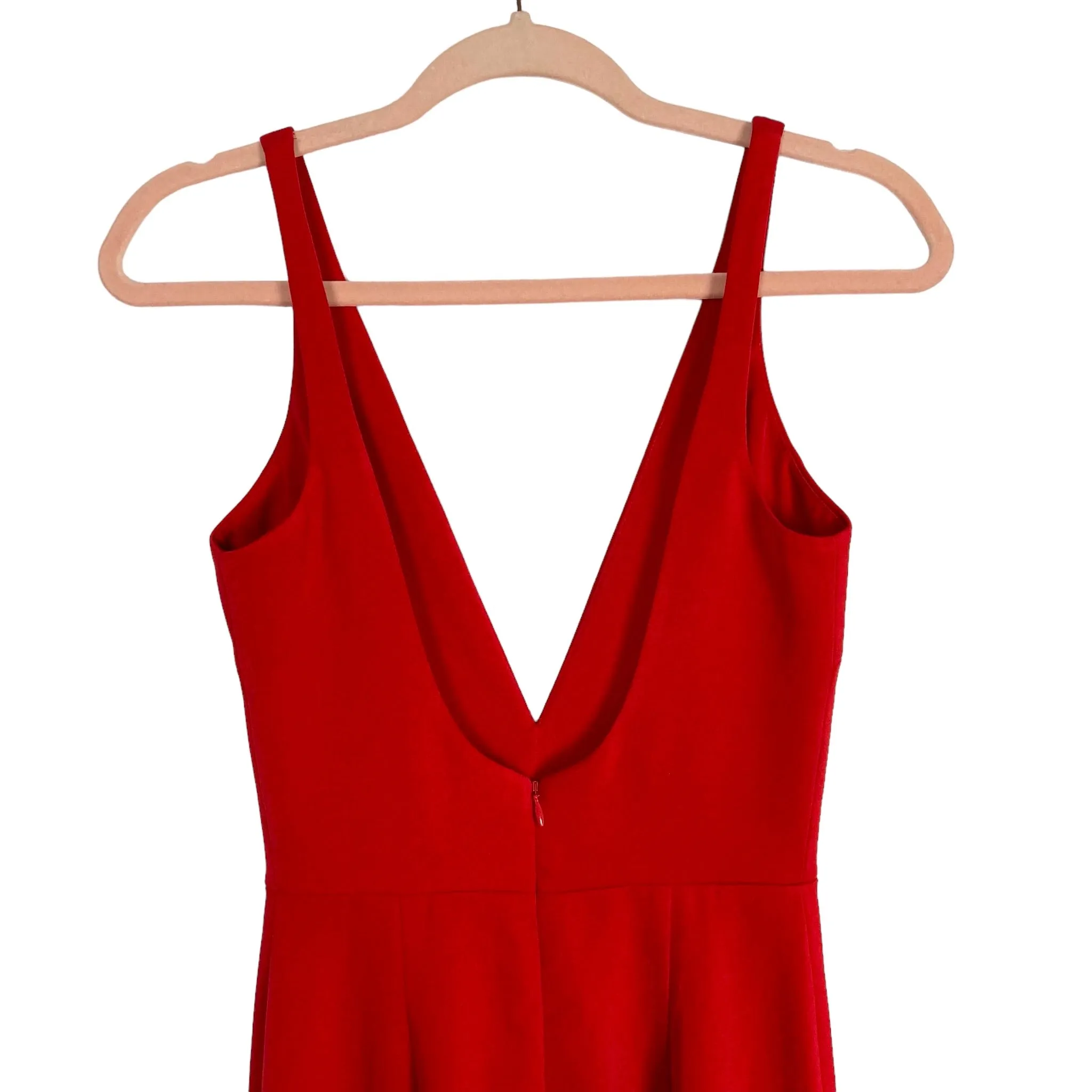 House of CB London Red V-Neck Wide Leg Jumpsuit- Size XS