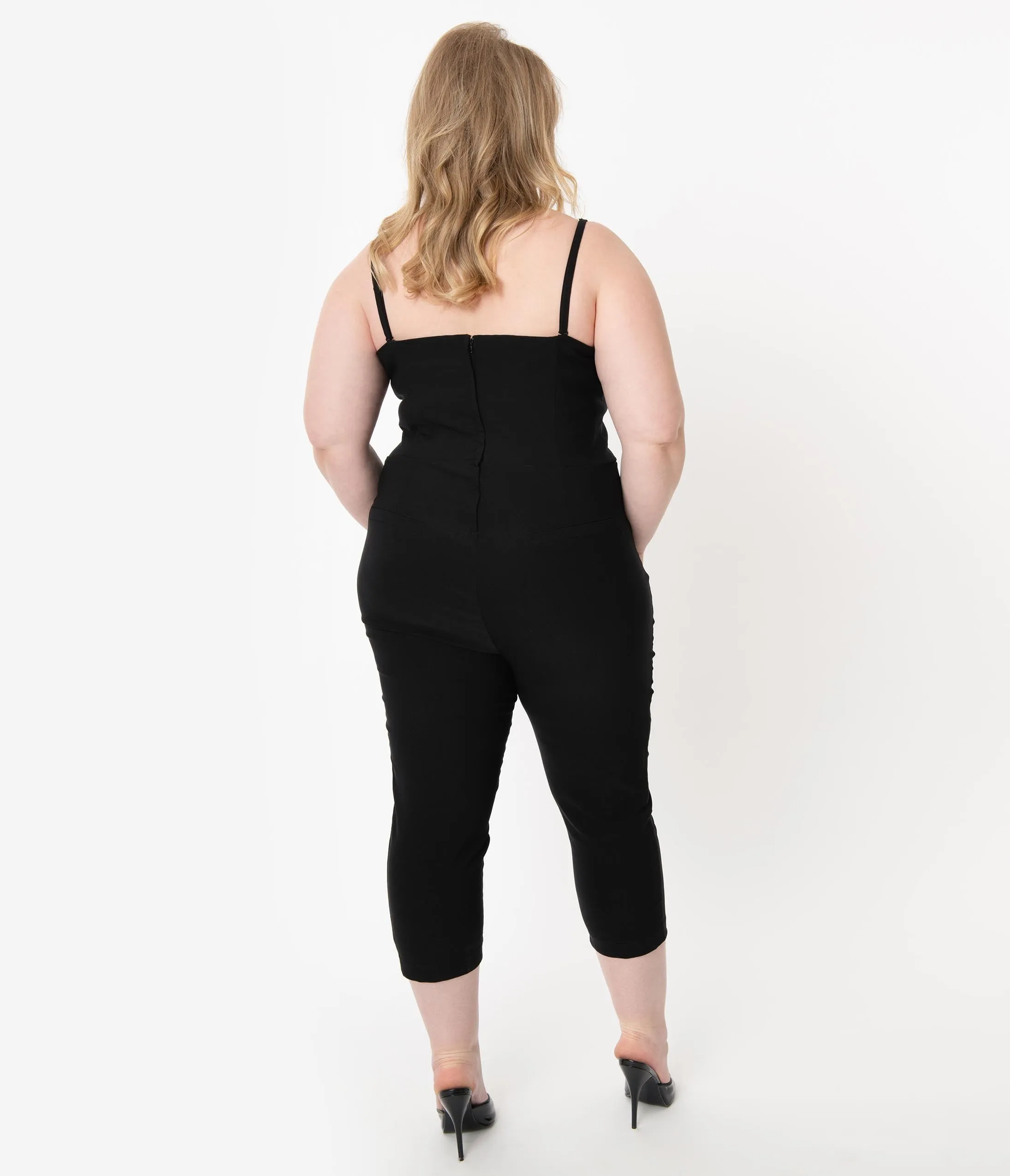 I Love Lucy x Unique Vintage Plus Size Black Starlet Jumpsuit