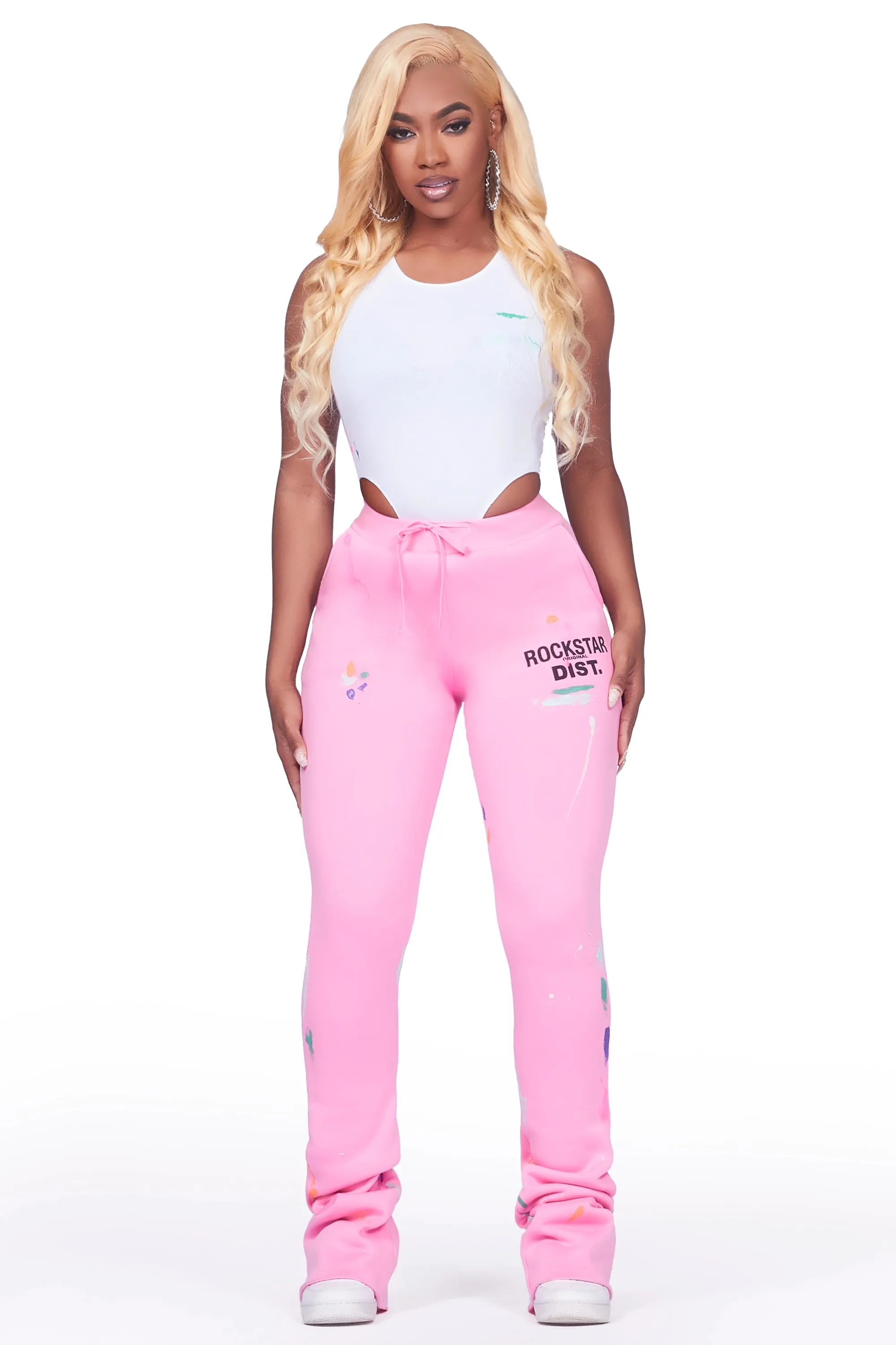 Keshia White/Pink Bodysuit Super Stacked Trackset