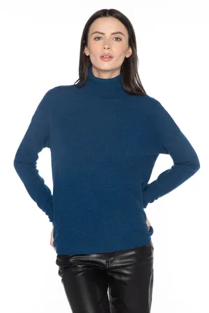 KINROSS CASHMERE - TEXTURED SLOUCHY FUNNEL NECK SWEATER