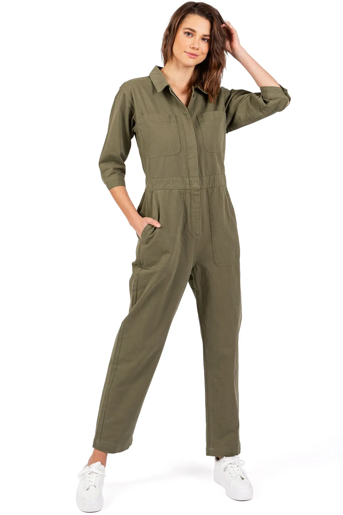 Lana Roux Coverall Aviator Jumpsuit