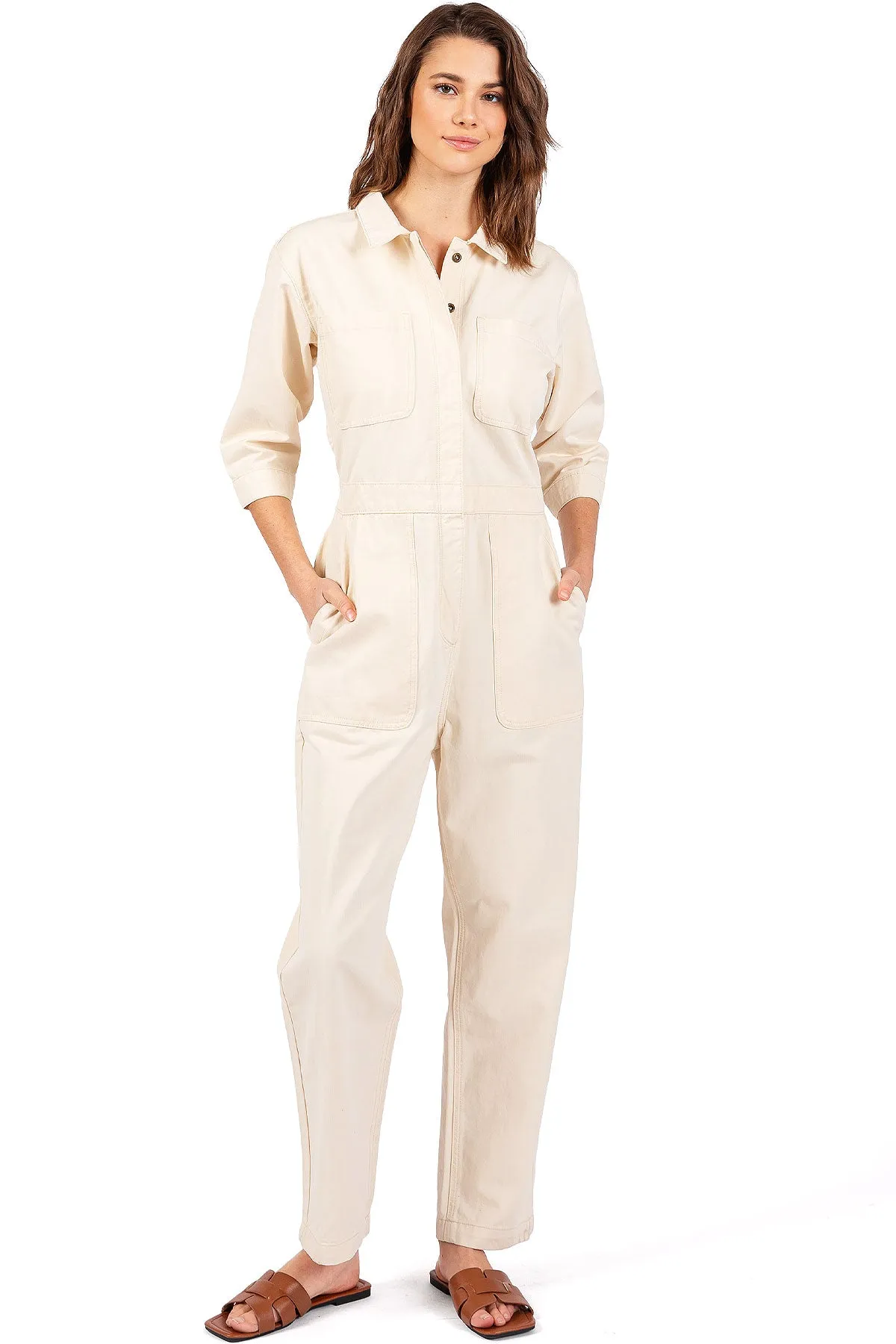 Lana Roux Coverall Aviator Jumpsuit