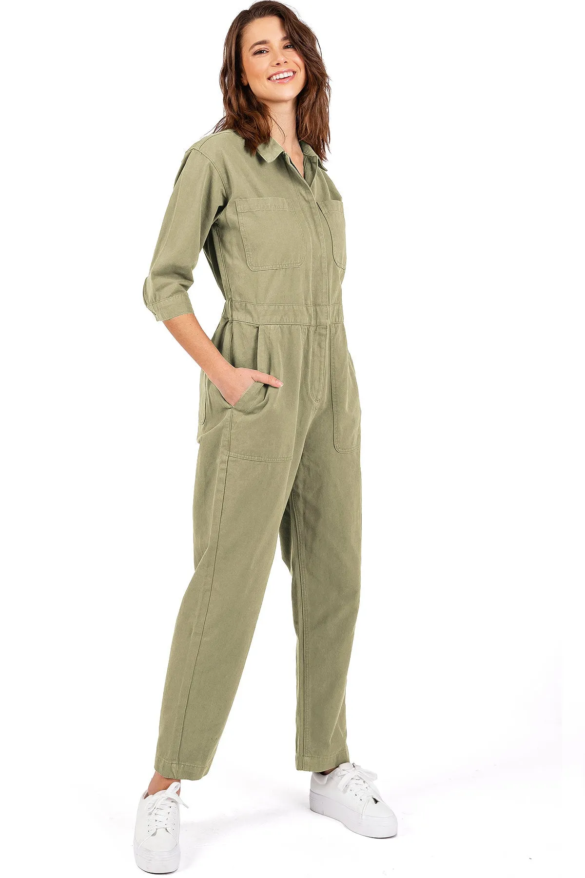 Lana Roux Coverall Aviator Jumpsuit