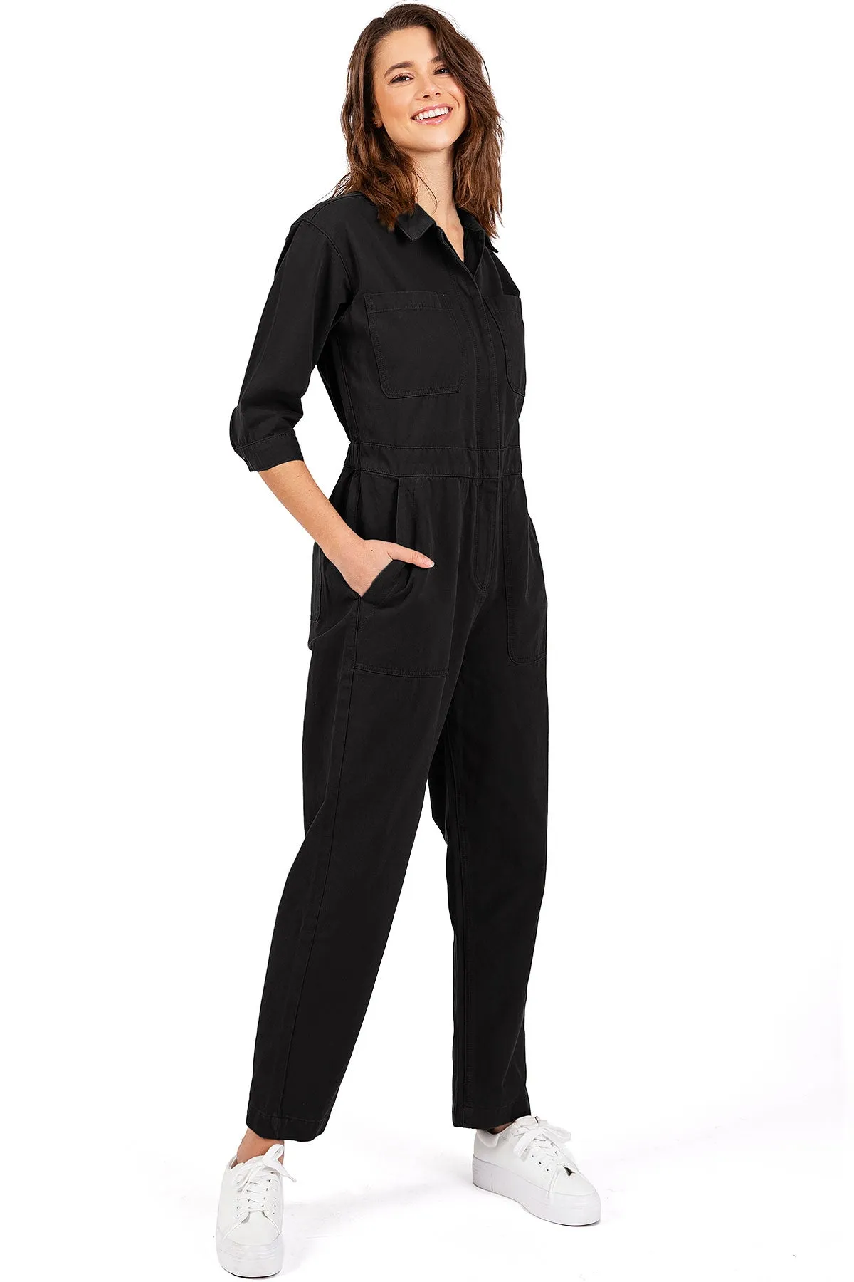 Lana Roux Coverall Aviator Jumpsuit