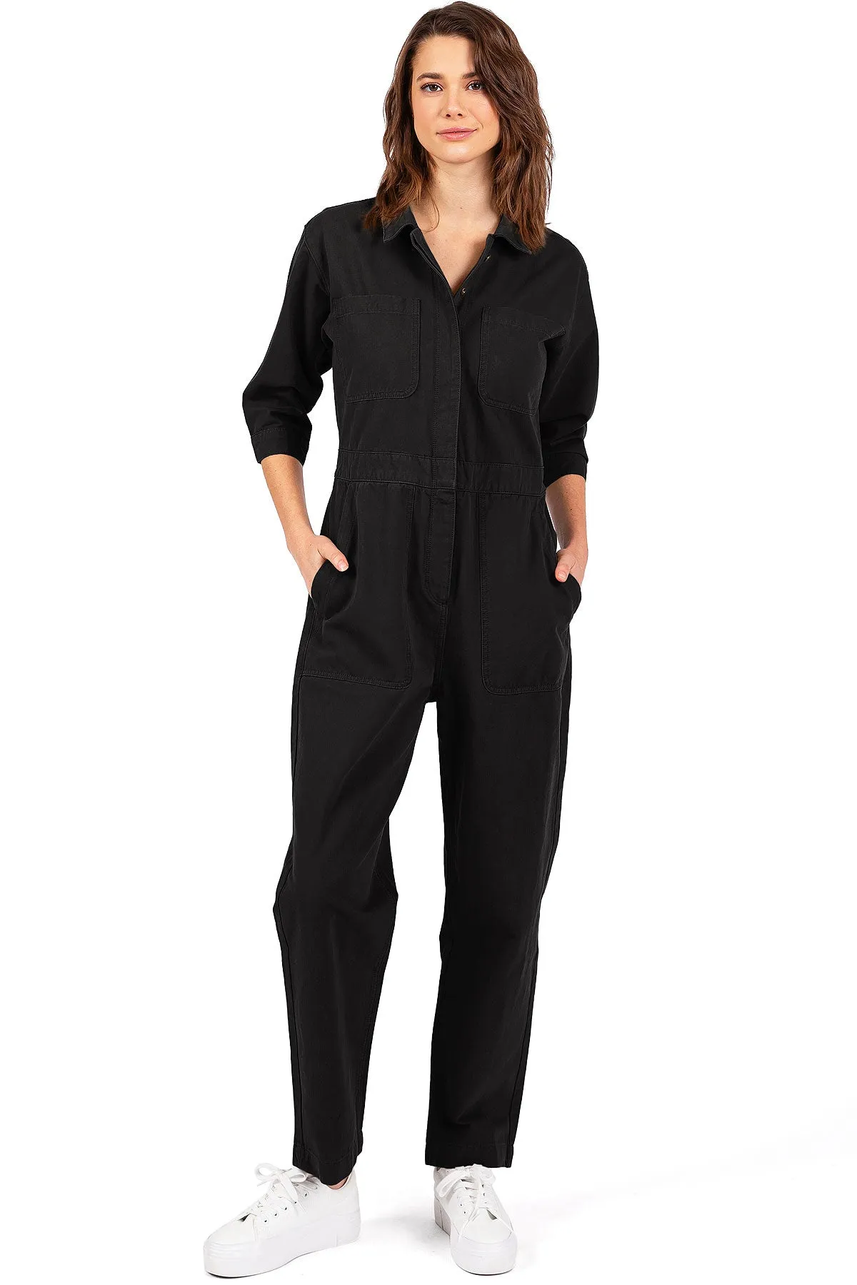 Lana Roux Coverall Aviator Jumpsuit