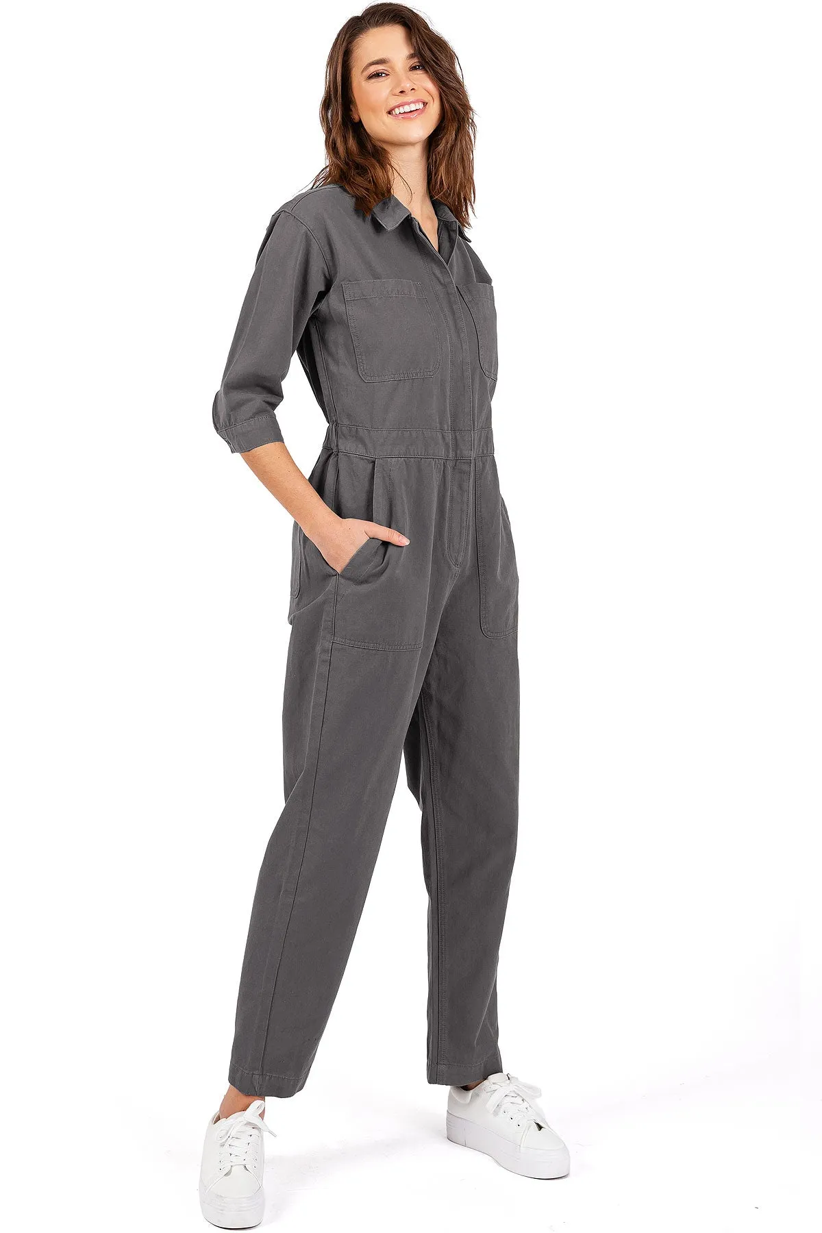 Lana Roux Coverall Aviator Jumpsuit