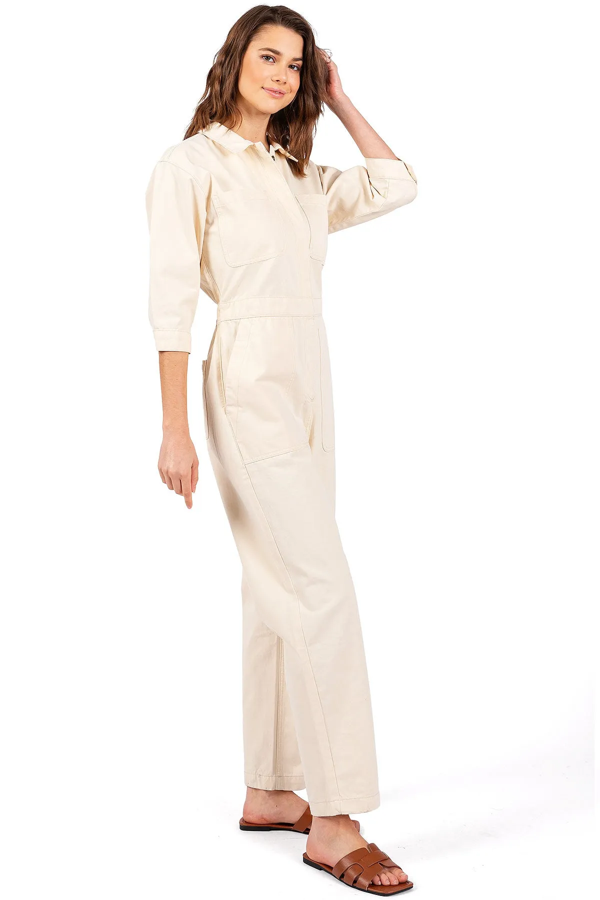 Lana Roux Coverall Aviator Jumpsuit