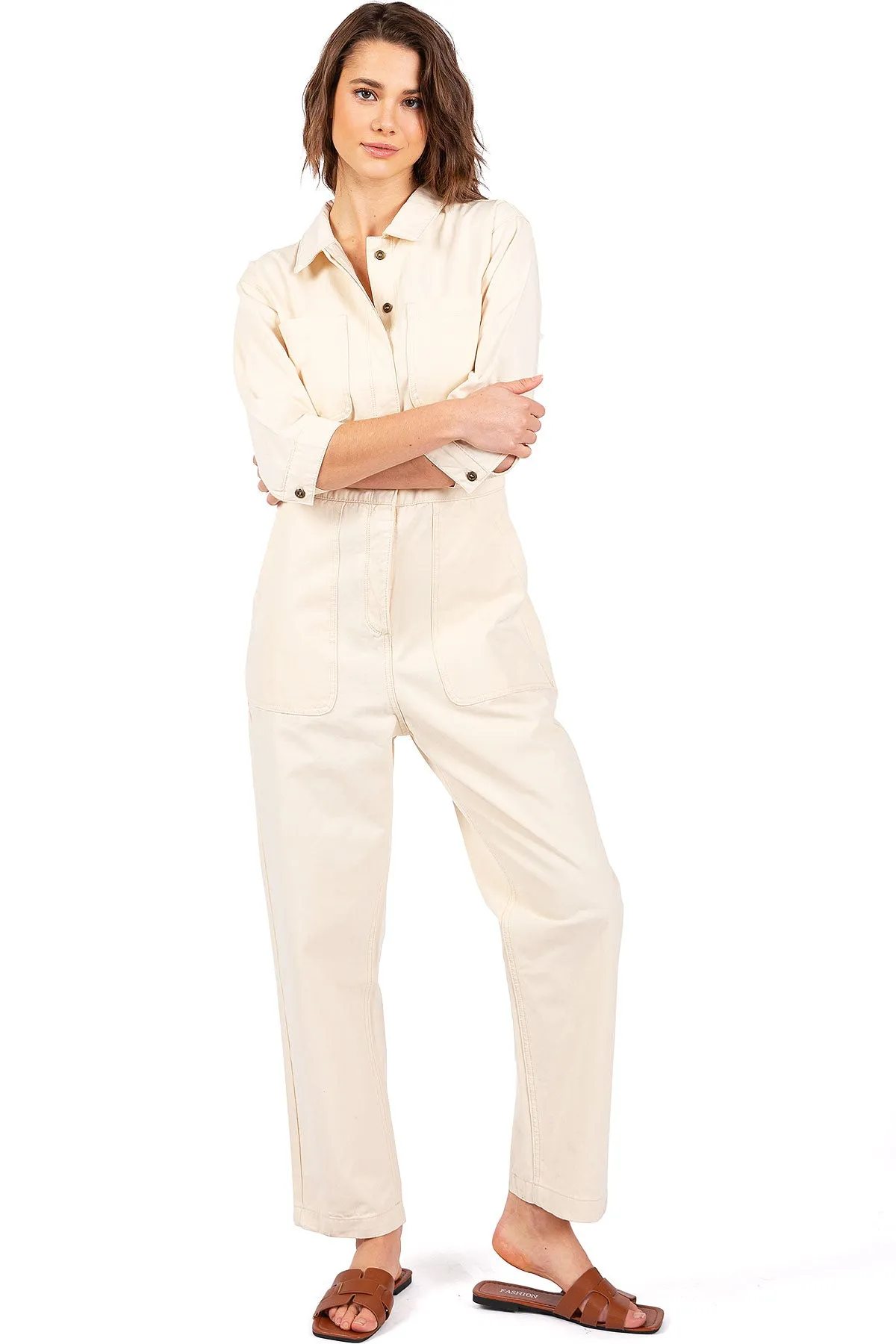 Lana Roux Coverall Aviator Jumpsuit