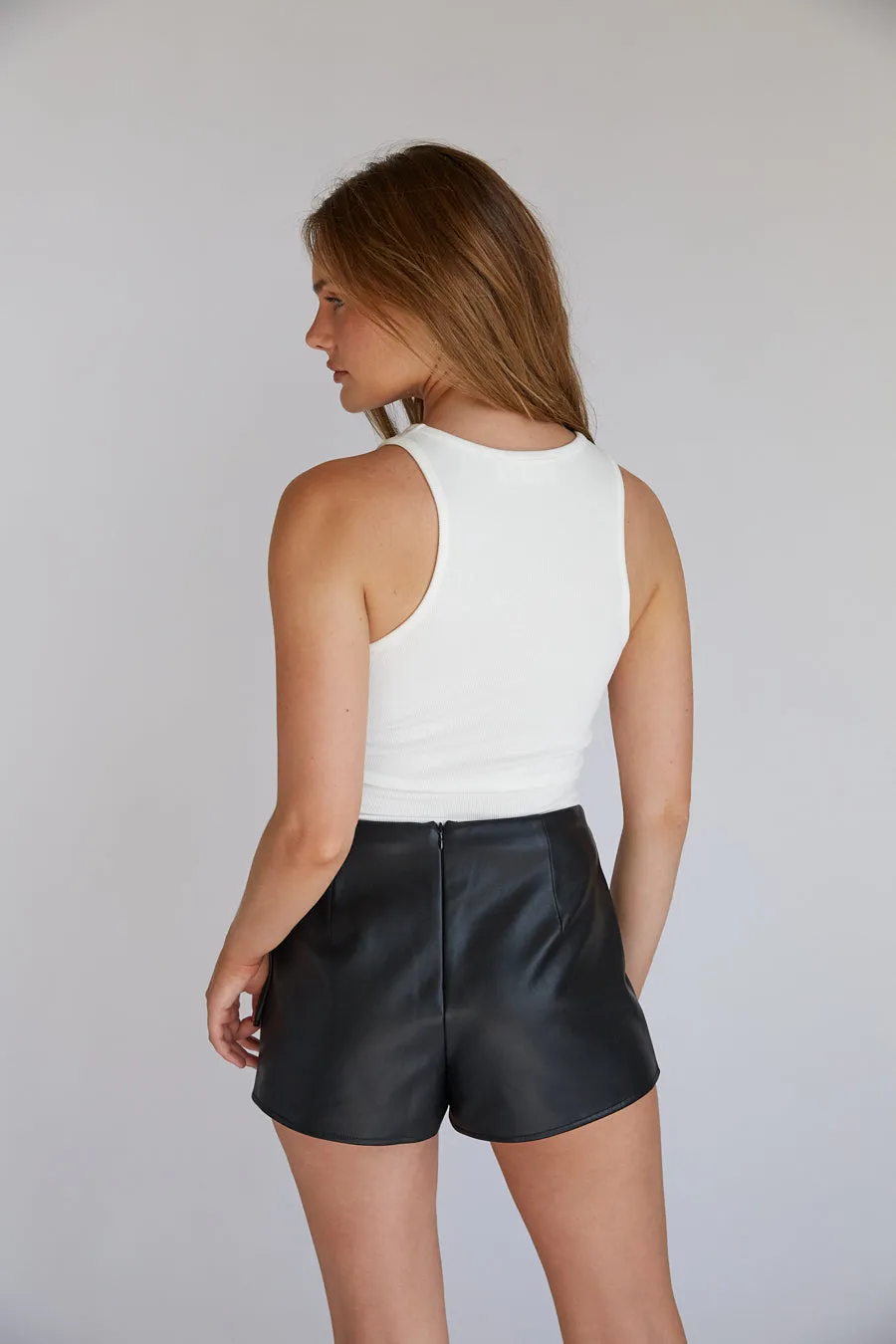 Lolita Faux Leather Wrap Skort