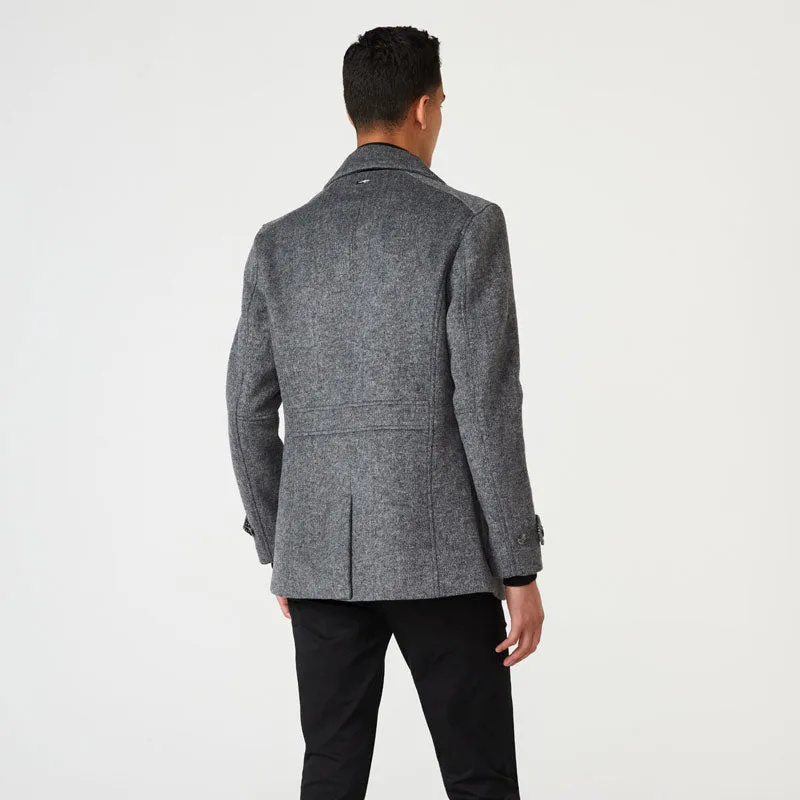 Men's Grey Marle Fleece Peacoat