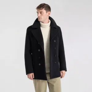 Men's Wool Black Navy Peacoat