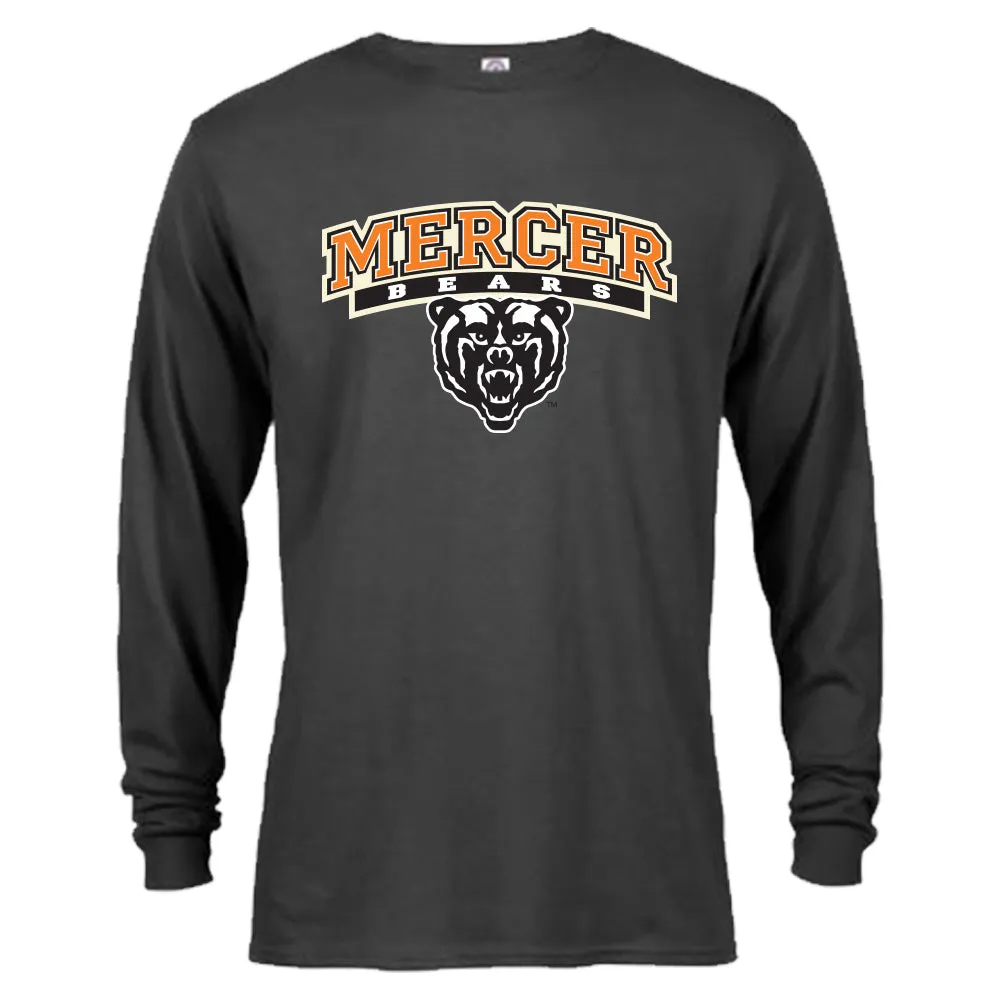 Mercer University Bears MU Classic Arch Text with Mascot Long Sleeve T-Shirt Tee