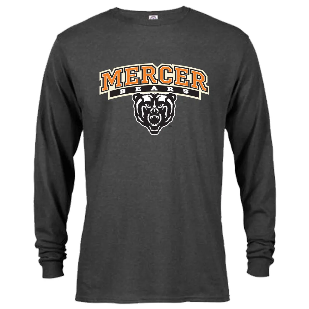 Mercer University Bears MU Classic Arch Text with Mascot Long Sleeve T-Shirt Tee