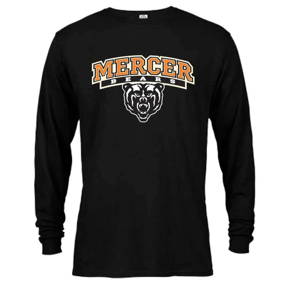 Mercer University Bears MU Classic Arch Text with Mascot Long Sleeve T-Shirt Tee