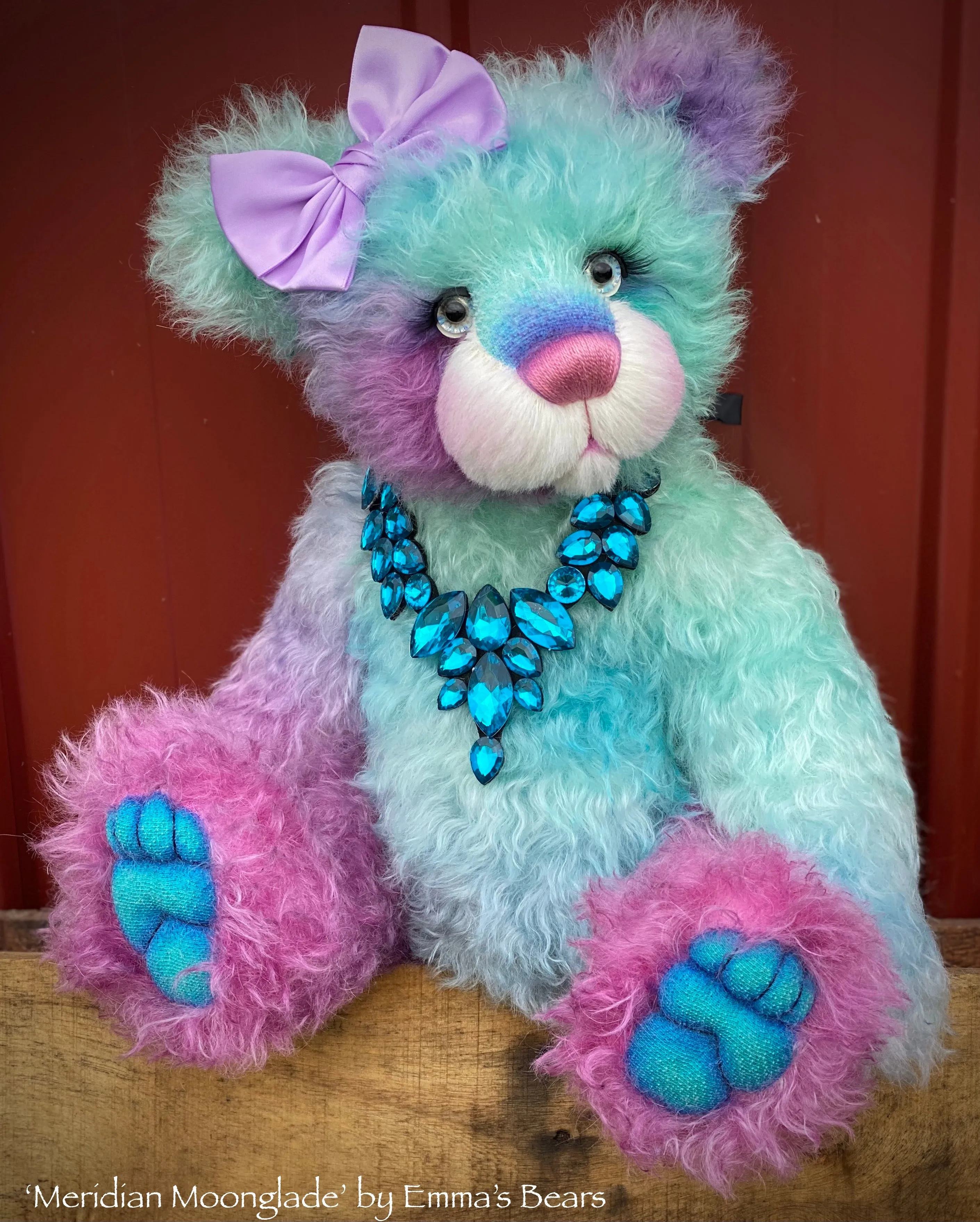 Meridian Moonglade - 18" hand dyed mohair bear by Emmas Bears - OOAK