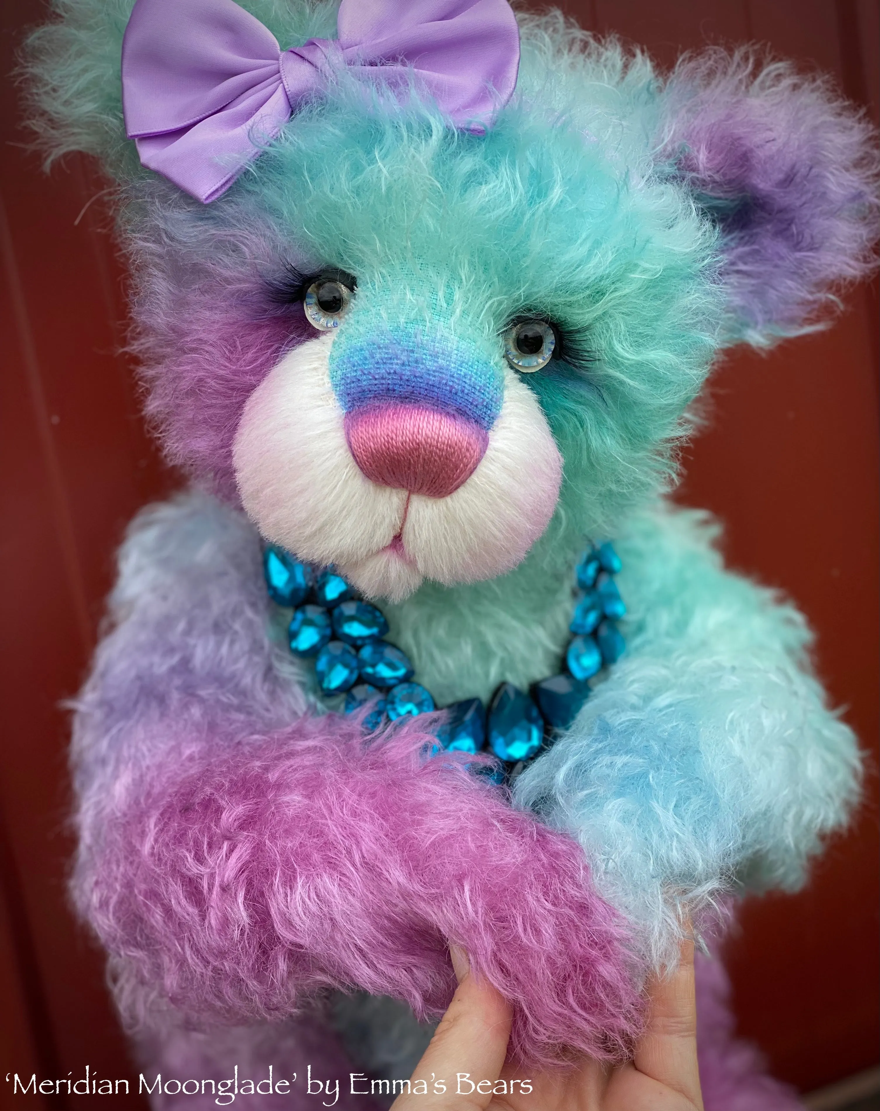 Meridian Moonglade - 18" hand dyed mohair bear by Emmas Bears - OOAK