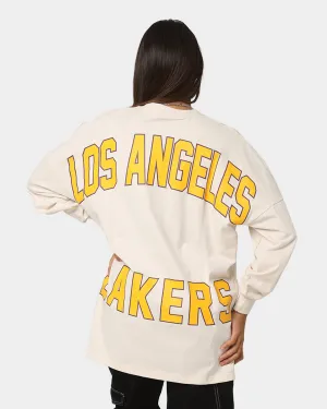 Mitchell & Ness Women's Los Angles Lakers NBA Haro Long Sleeve T-Shirt Faded White