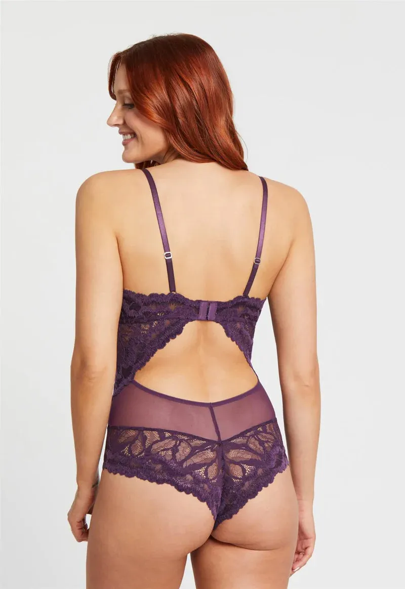 .Never Be Royale Bodysuit in Pinot Purple