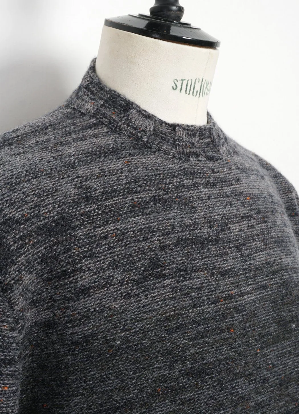 OMBRÉ MOCK-NECK | Wool & Cashmere-blend Sweater | Black/Grey