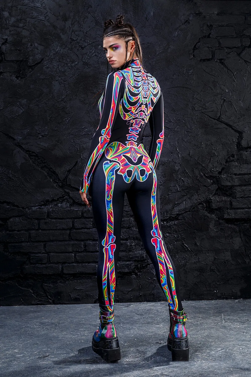 Rainbow Skeleton Costume