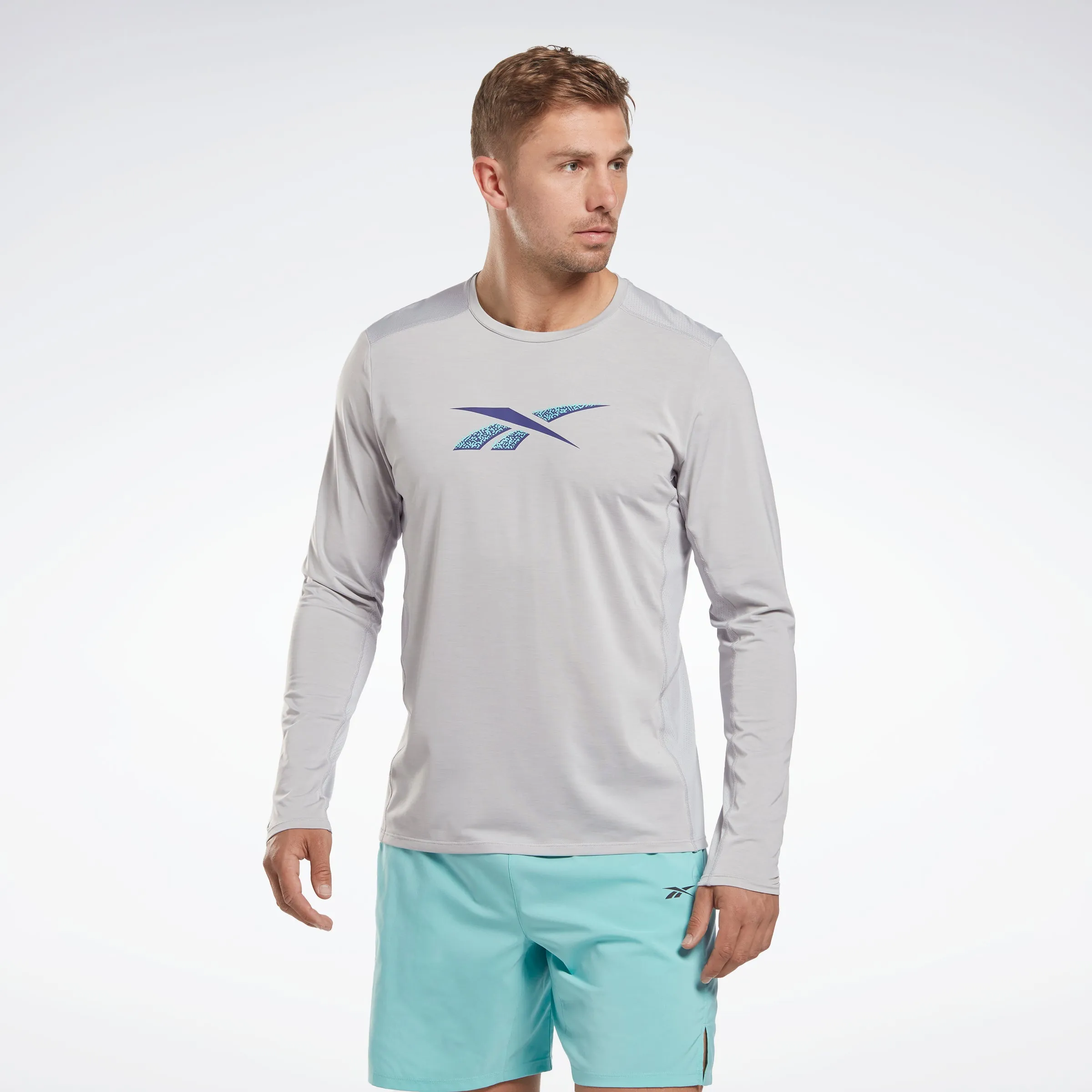 Reebok Apparel Men Activchill Long-Sleeve Top Athlete T-Long-Sleeve Top Pugry3