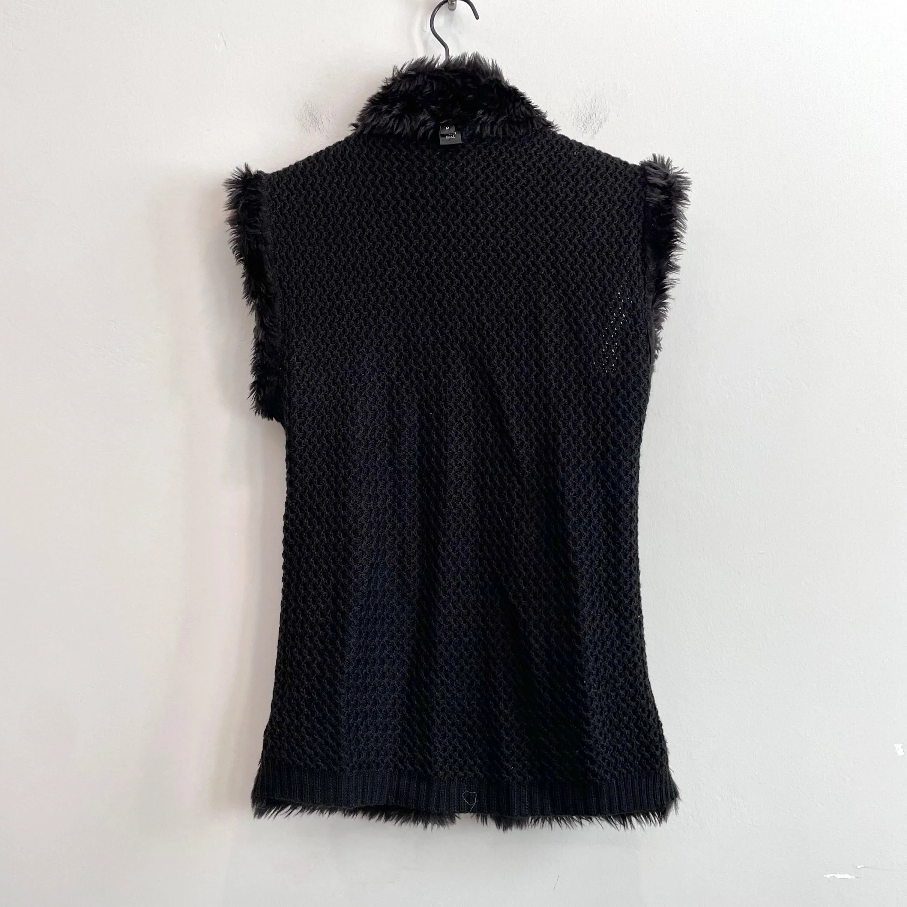 Reversible Faux Fur Knit Vest