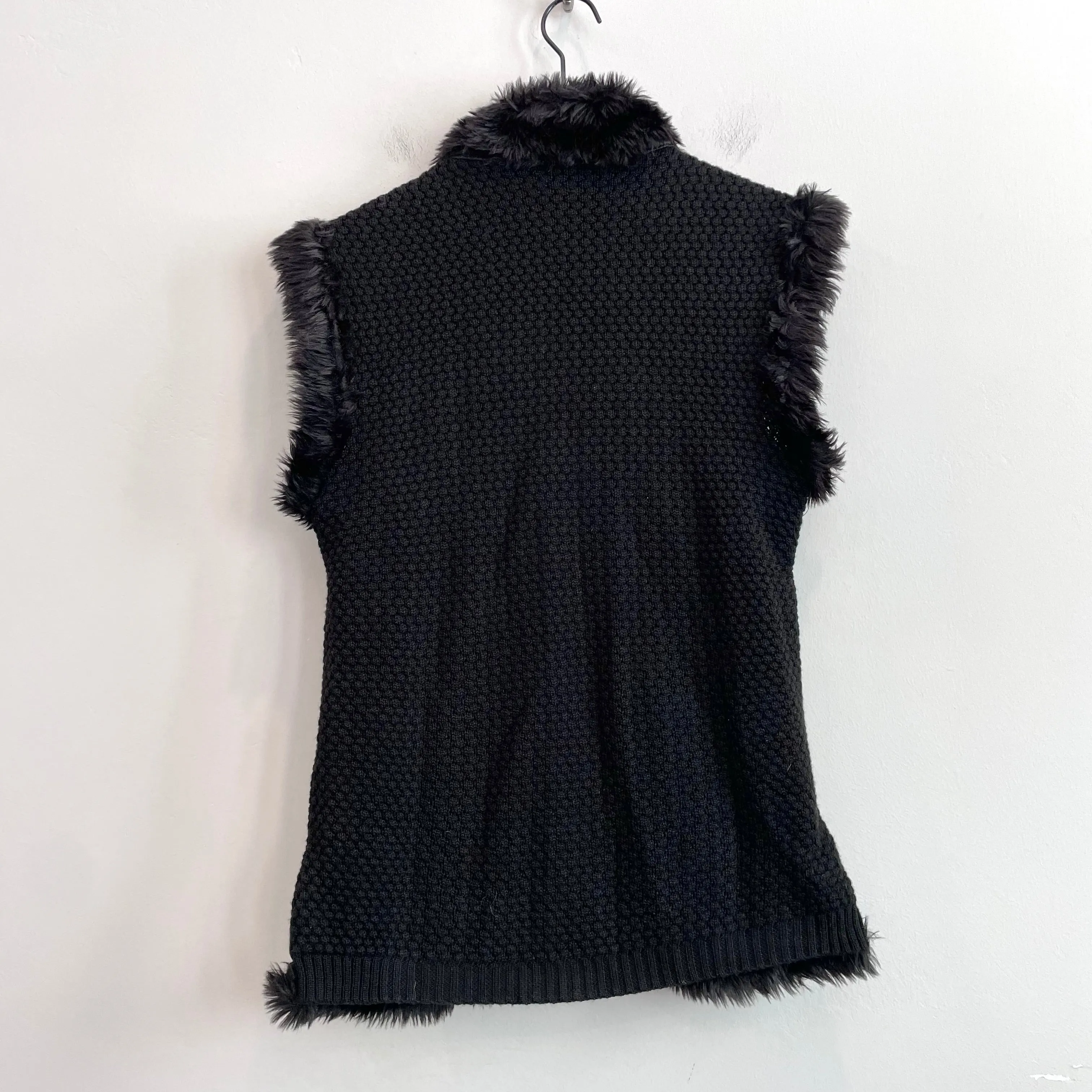 Reversible Faux Fur Knit Vest