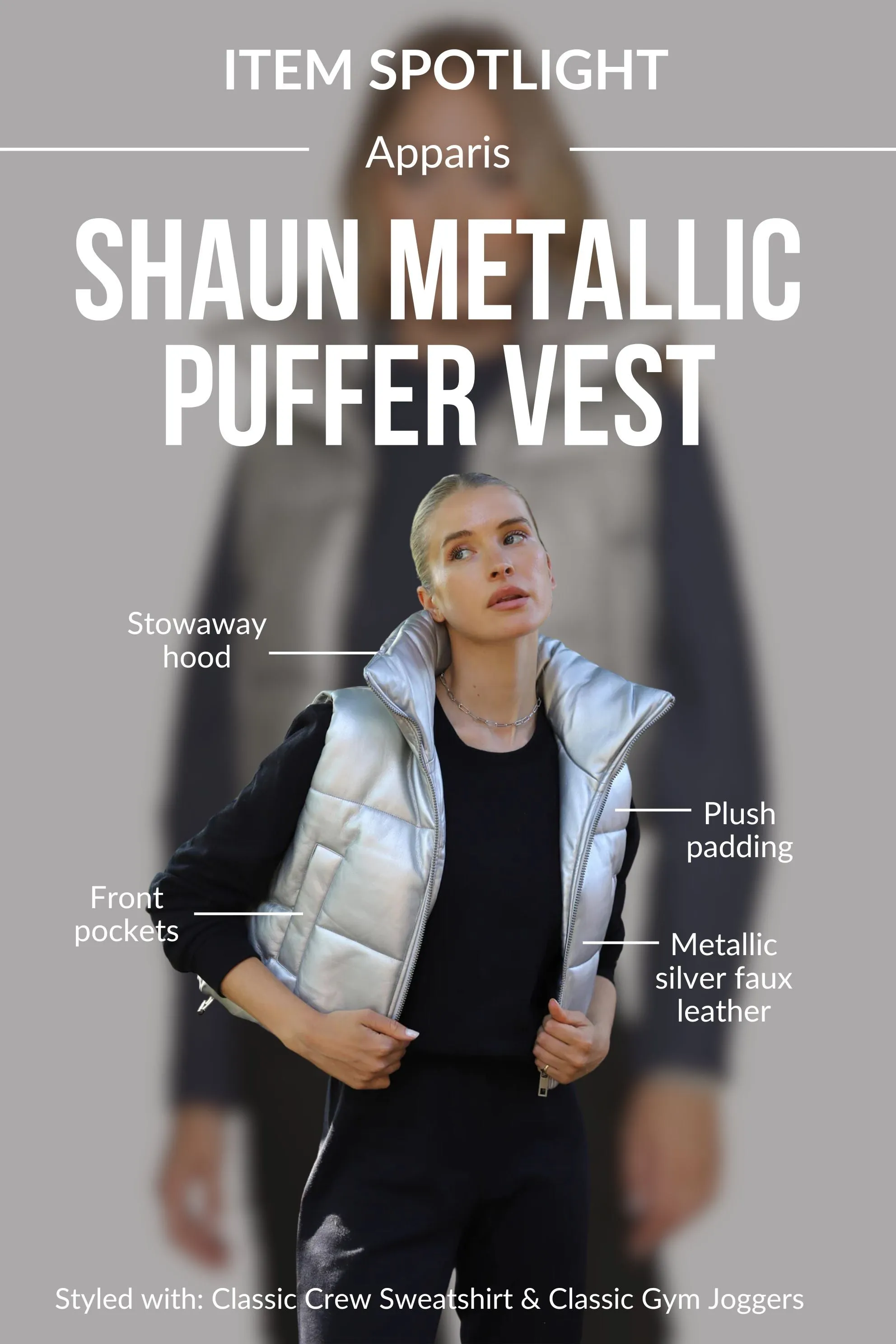 Shaun Metallic Puffer Vest