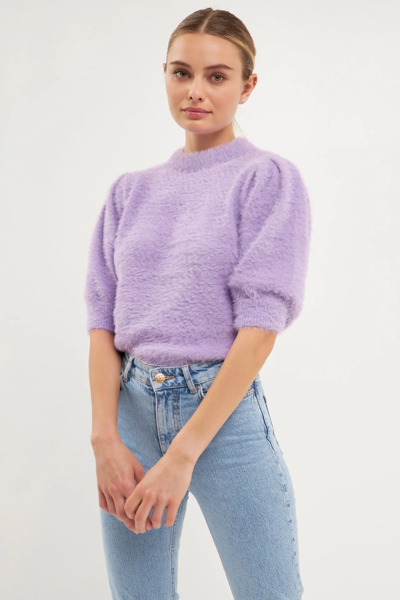 Short Puff Sleeve Sweater