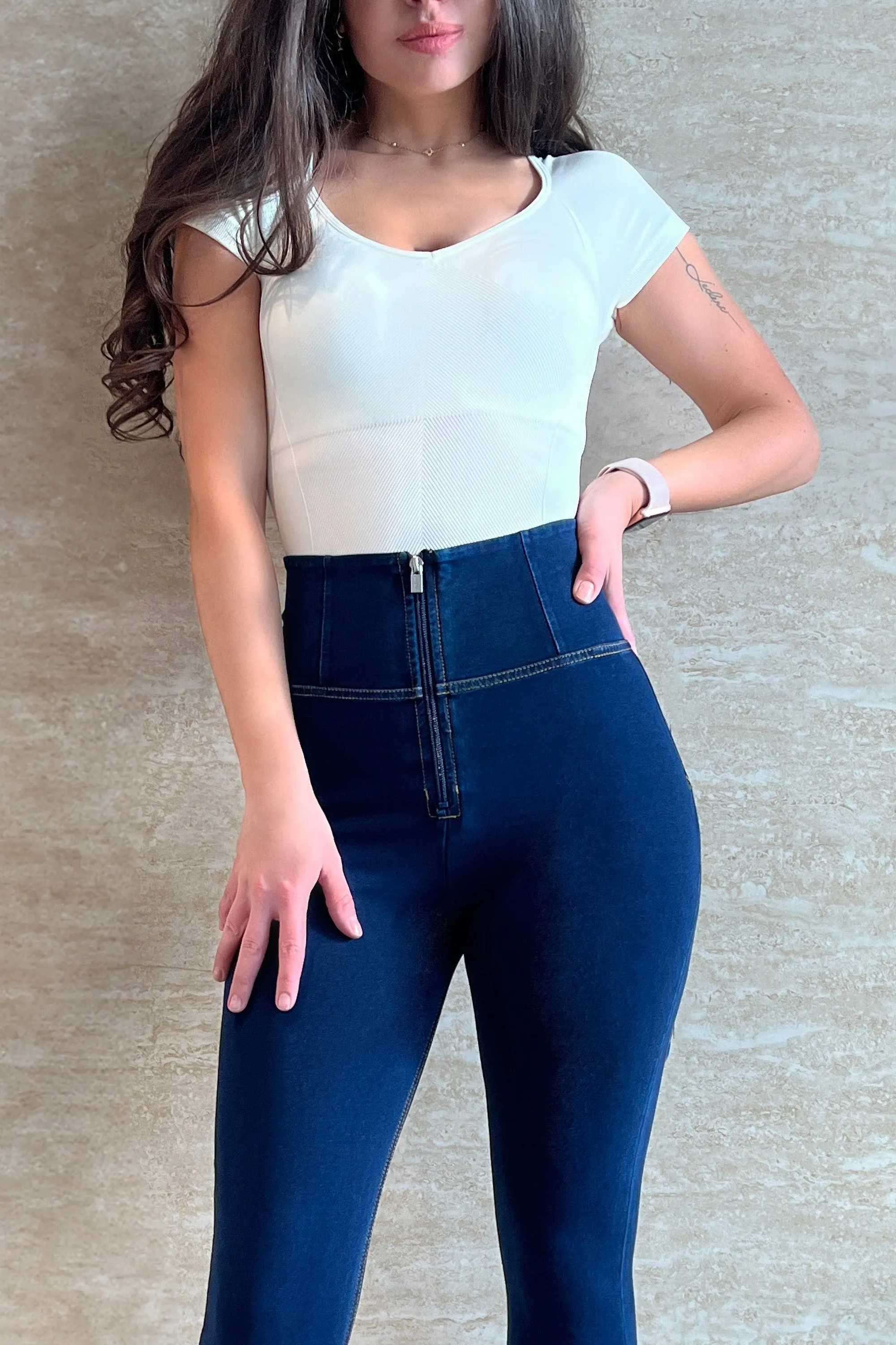 Short Sleeve Bodysuit - Shapewear - White