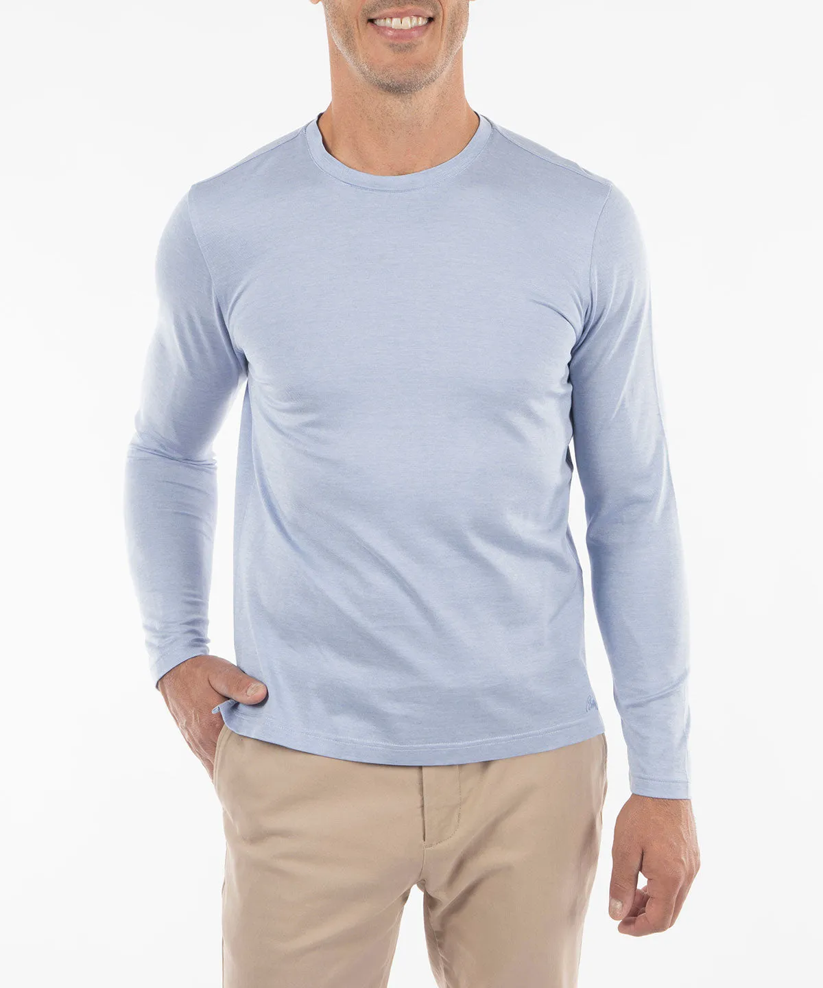 Signature Cotton Knit Long-Sleeve Cabana Tee Shirt