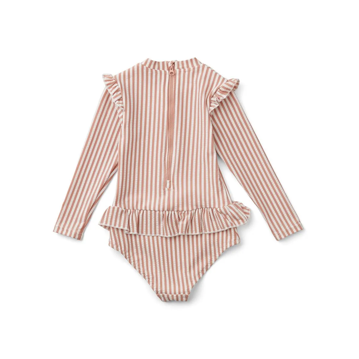 Sille Swim Jumpsuit - Y/D stripe: Coral blush/creme de la creme