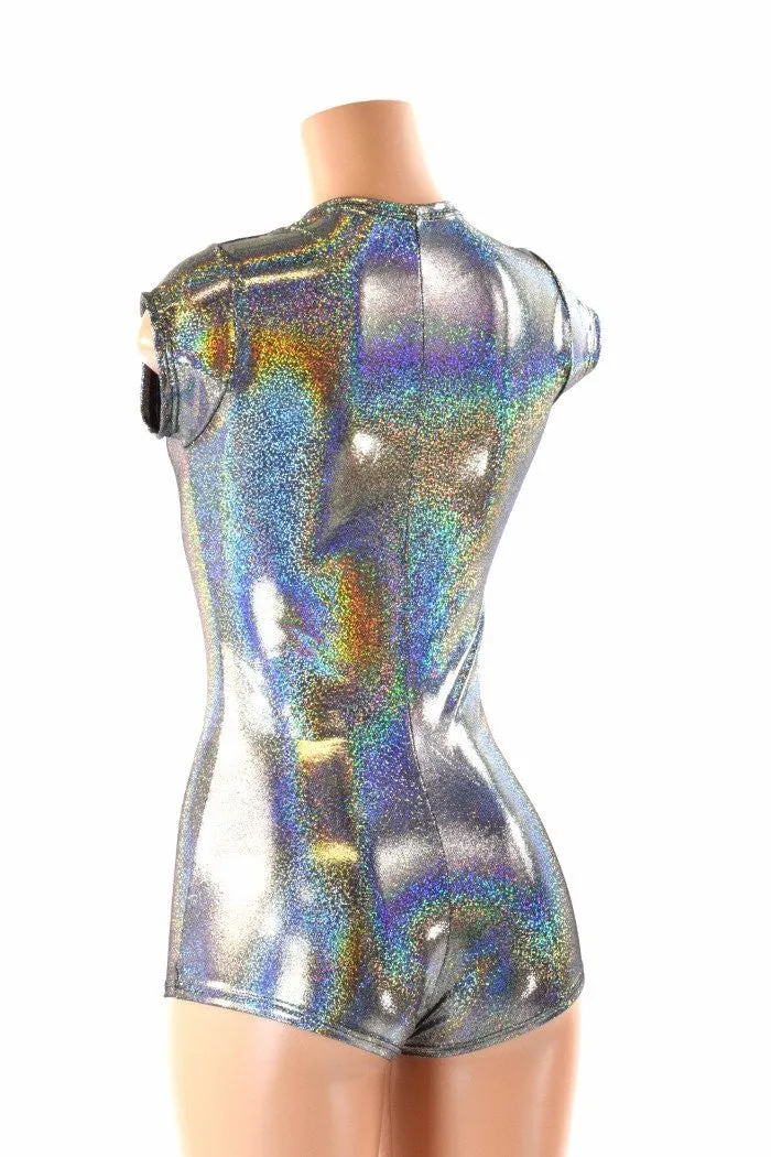 Silver Holographic Romper