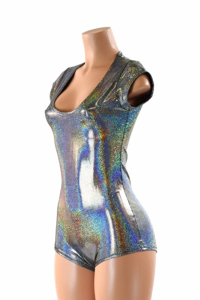 Silver Holographic Romper