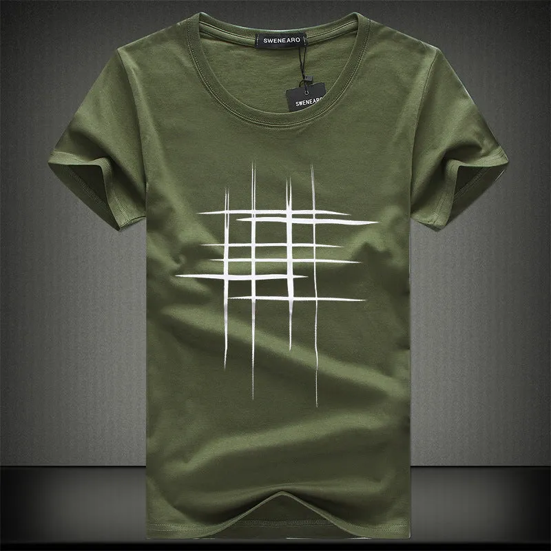 Simple Creative Design Line Cross cotton T Shirts for Summer