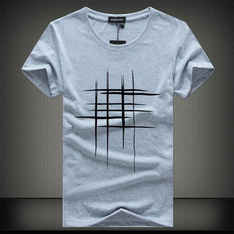 Simple Creative Design Line Cross cotton T Shirts for Summer